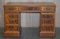 Light Walnut Twin Pedestal Partner Desk with Two Butlers Serving Trays 3