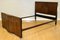 Art Deco Walnut Brown Double Frame Bed on Wheels from C.W.S 2