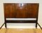 Art Deco Walnut Brown Double Frame Bed on Wheels from C.W.S 8