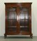 Brown Mahogany Bookcase Two Doors & Adjustable Shelves on Cabriole Legs 2