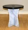 Marble Low Occasional Circular Black Top Table & Roman Head Crest, Image 7