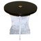 Marble Low Occasional Circular Black Top Table & Roman Head Crest 1