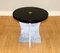 Marble Low Occasional Circular Black Top Table & Roman Head Crest 10