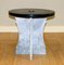 Marble Low Occasional Circular Black Top Table & Roman Head Crest 2