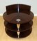 Brown Mahogany Drum Side Table with Two Tier & Metal Central Support, Image 3