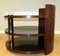 Brown Mahogany Drum Side Table with Two Tier & Metal Central Support, Image 8