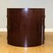 Brown Mahogany Drum Side Table with Two Tier & Metal Central Support 5