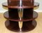 Brown Mahogany Drum Side Table with Two Tier & Metal Central Support 7