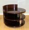 Brown Mahogany Drum Side Table with Two Tier & Metal Central Support 4