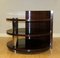 Brown Mahogany Drum Side Table with Two Tier & Metal Central Support 6