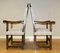 Mahogany Carvers Throne Armchairs on Light Seat Fabric, Set of 2 4