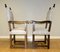 Mahogany Carvers Throne Armchairs on Light Seat Fabric, Set of 2 3
