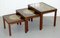 Mahogany Military Campaign Nest of Tables with World Map, Set of 2 5