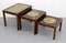 Mahogany Military Campaign Nest of Tables with World Map, Set of 2 3