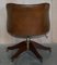 Butaca giratoria Captains Chesterfield vintage de cuero marrón teñido a mano, Imagen 14