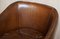 Vintage Hand Dyed Aged Brown Leather Captains Chesterfield Swivel Armchair 4