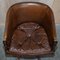 Vintage Hand Dyed Aged Brown Leather Captains Chesterfield Swivel Armchair 7