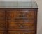 Burr Elm with Green Leather Top Four Drawer Filing Cabinet Part of Office Suite, Image 6