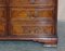 Burr Elm with Green Leather Top Four Drawer Filing Cabinet Part of Office Suite, Image 7