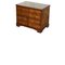 Burr Elm with Green Leather Top Four Drawer Filing Cabinet Part of Office Suite 1