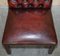 Sillas auxiliares Chesterfield Gainsborough vintage de cuero rojo sangre. Juego de 2, Imagen 5