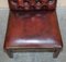 Vintage Ochsenblut Chesterfield Gainsborough Beistellstühle aus Leder, 2er Set 16