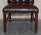 Vintage Ochsenblut Chesterfield Gainsborough Beistellstühle aus Leder, 2er Set 17