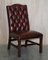 Vintage Ochsenblut Chesterfield Gainsborough Beistellstühle aus Leder, 2er Set 2