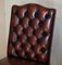 Sillas auxiliares Chesterfield Gainsborough vintage de cuero rojo sangre. Juego de 2, Imagen 4