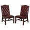 Vintage Oxblood Leather Chesterfield Gainsborough Side Chairs, Set of 2 1