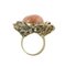 Diamonds Rubies Emeralds Blue and Yellow Sapphires Coral Rose Gold Silver Ring, Image 5