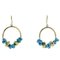 Matrix Gold Hoop Earrings with Turquoise, Set of 2 1