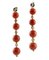 Dangle Earrings in 14K White Gold with Red Coral Spheres and White Diamonds, Set of 2 2