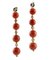 Dangle Earrings in 14K White Gold with Red Coral Spheres and White Diamonds, Set of 2, Image 2