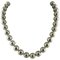 White Gold Clasp Beaded Necklace with Diamonds and Silver Pearls 1