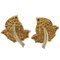 Handcrafted Gold Earrings with Topaz and Diamond, Image 1