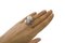 Handgefertigter Contrariè Ring aus Weißgold mit Weißen Diamanten, Weißer Perle und Grauer Perle 10