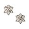 Boucles d'Oreilles Fleur en Or Blanc 18K avec Diamants 1