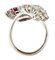 Fashion Ring aus Weißgold mit Diamanten und Rubinen 4