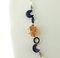 Necklace in 9K Rose Gold and Silver with Agate Lapis Lazuli Pearl Mother-of-Pearl and Moonstone 2