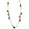 Necklace in 9K Rose Gold and Silver with Agate Lapis Lazuli Pearl Mother-of-Pearl and Moonstone 1