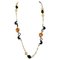 Necklace in 9K Rose Gold and Silver with Agate Lapis Lazuli Pearl Mother-of-Pearl and Moonstone, Image 1