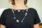 Necklace in 9K Rose Gold and Silver with Agate Lapis Lazuli Pearl Mother-of-Pearl and Moonstone, Image 4