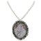 Silver Gold Necklace with Cameo Pearl 1