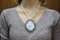 Silver Gold Necklace with Cameo Pearl, Image 4