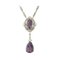 Pendant Necklace in 14K White Gold with Diamonds Emeralds and Amethysts 3