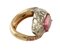 Snake Ring in Rose Gold and Silver with Diamonds and Rubies 2