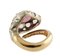 Snake Ring in Rose Gold and Silver with Diamonds and Rubies, Image 4