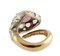 Snake Ring in Rose Gold and Silver with Diamonds and Rubies, Image 5