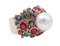 Ring in 14K Rose Gold with South-Sea Pearl Emeralds Sapphires Rubies and Diamonds 3
